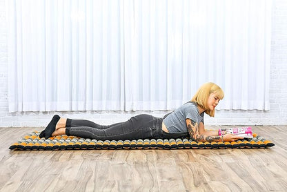 Leewadee - Foldable Floor Mattress - Japanese Roll Up Futon -Trifold Tatami Mat- Guest Floor Bed - Camping Mattress - Thai Massage Mat, Kapok Filled, 75 x 28 inches, Black Orange