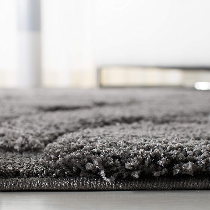 SAFAVIEH Florida Shag Collection Runner Rug - 2'3" x 19', Grey, Scroll Design, Non-Shedding & Easy Care, 1.2-inch Thick Ideal for High Traffic Areas in Living Room, Bedroom (SG455-8013)