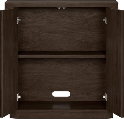 Henn&Hart 32" Wide Rectangular Accent Cabinet in Warm Brown, for Home, Living Room, Bedroom, Entertainment Room, Office