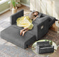 53” Convertible Sofa Bed Couch, Corduroy Couch Bed, 6-Position Loveseat Sleeper Sofa, Love Seat Sleeper Bed 23.6" Extra Deep Seat, Modern Couches for Living Room/Apartment/Home/Office, Grey