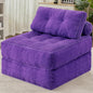 HABUTWAY Folding Sofa Bed, Convertible Sleeper Chair Bed w/Dual-Pillow & Handle, Foldable Floor Sofa Lounge w/Back Support for Living Room, Bedroom, Apartment, Office, Purple