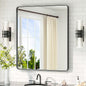 TETOTE Black Vanity Mirror 30 x 36 Inch Matte Metal Black Frame Mirror for Wall, Tempered Glass, Modern Farmhouse Wall Mounted Mirror for Decorative(Horizontal/Vertical)