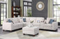 127" L-Shaped Sectional Couch with Movable Ottoman & 6 Throw Pillows,7 Seat Chenille Upholstered Sofa W/2 Cup Holder,USB Port & Hidden Storage Box,DIY Combination,for Living Room,Apartment,Beige