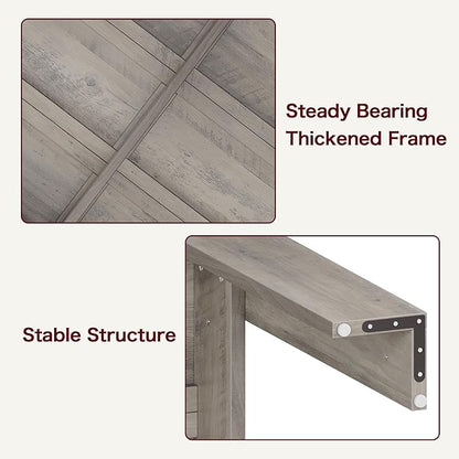 CABIHOME Dining Table for 4-6, 63" Inch Dining Tables for 4, Farmhouse Large Kitchen Dining Table, Rectangular Dining Room Table for Small Space, Dinner Table for Kitchen, Apartment, Rustic Gray