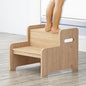 Wood Step Stools for Kids, Child Two Step Stool of DIY Shape, Toddler Step Stools Potty Training Stool, Easy to Move Safety for Kitchen, Bathroom, Bedroom, Toilet