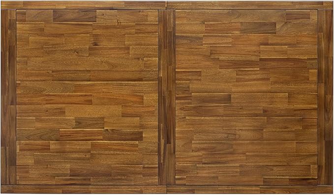 LEFO9-AWA-18-9-Piece Kitchen Table Set Includes a Breakfast Table and 8 Brown Linen Fabric Parson Chairs with Button Tufted Chair Back - Antique Walnut Finish.