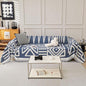STACYPIK Modern Boho Couch Covers, Non Slip Blue Geometric Sofa Cover for Loveseat, Washable Furniture Protector for 3 Cushion Couch, Anti Slip Reversible Jacquard Couch Throw Covers for Sofa-71X150IN