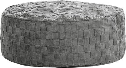 Hobestluk Bean Bag Chairs Beanbag Chair with Filler Adult Bean Bags with Fluffy Cover, Giant Bean Bag Chairs for Adults for Living Room, Bedroom (Grey, 6FT - 70" x 70" x 15")