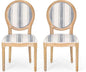Christopher Knight Home Phinnaeus Dining Chair Set, Set of 2, Rubberwood, Dark Blue Line + Natural