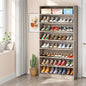 Tribesigns Tall Shoe Cabinet, 9 Tiers 40-45 Pairs Heavy Duty Wood Freestanding Shoe Storage Cabinet, 70.8'' Tall Shoe Cabinet with Open Storage for Entryway (Beige Gray)