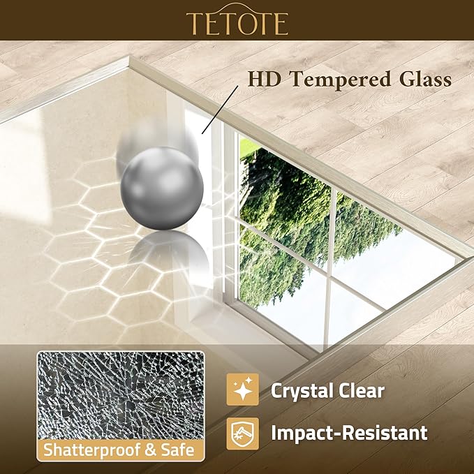 TETOTE Brushed Nickel Mirror for Bathroom Sink 24" x 32" Beveled Frame Brushed Nickel Vanity Rectangle Mirror for Bathroom Wall, Modern Farmhouse, Tempered Glass, Shatterproof, Stronger Frame