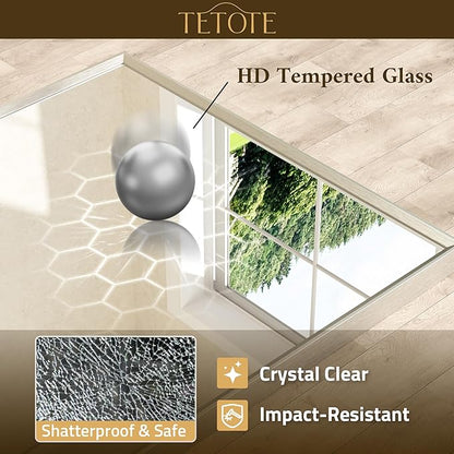 TETOTE Brushed Nickel Vanity Mirror for Bathroom 60" x 36" Beveled Frame Rectangle Bathroom Mirror for Over Sink Brushed Nickel, Tempered Glass, Stronger Frame, Modern Farmhouse Bedroom, Entryway