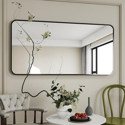 Black Vanity Mirror,30x55 Black Bathroom Mirror, Large Bathroom Mirror,Espejo para baño,Bathroom Mirrors for Over Sink,Restroom Mirror
