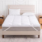 3 Inch White Goose Feather Mattress Topper,California King Size Feather Bed Topper,Mattress Cover with Straps,Ultra Soft Pillowtop,100% Organic Cotton Fabric(72”x84”)