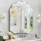 KOCUUY 30"x40" Frameless Mirror, Arched Shape with Diamond-Shaped Beveled Edge,Unframed Decorative with Upgraded Shatterproof Glass,Unique Frameless Mirror for Bathroom,Living Room,Bedroom