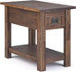 SIMPLIHOME Monroe SOLID ACACIA WOOD 14 inch Wide Rectangle Rustic Narrow Side Table in Distressed Charcoal Brown for the Living Room and Bedroom