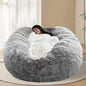 BCU 7FT Big Bean Bag for Adults Kids Without Filling Oversized Bean Bag Chair Cover for Stuffed Animal Storage, Grey