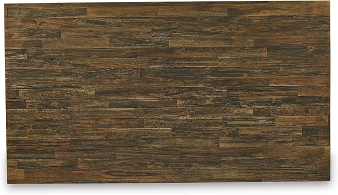 East West Furniture V777VE703-7 7 Piece Dining Table Set Consist of a Rectangle Dining Room Table with V-Legs and 6 Brown Linen Fabric Parsons Chairs, 40x72 Inch, Multi-Color