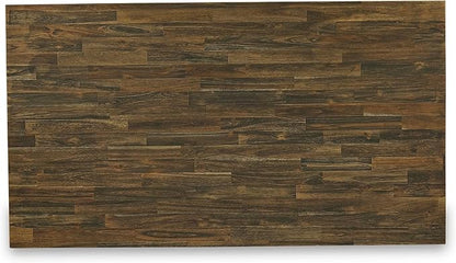 East West Furniture V777VE703-7 7 Piece Dining Table Set Consist of a Rectangle Dining Room Table with V-Legs and 6 Brown Linen Fabric Parsons Chairs, 40x72 Inch, Multi-Color