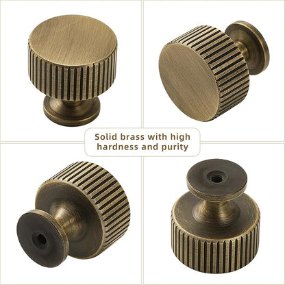Antique Brass Cabinet Knob - Brush Gold Dresser Drawer Knob 2 Pack, Brass Handles for Bathroom Bedroom Closet Wardrobe,Furniture Hardware pulls
