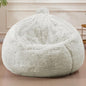 Giant Bean Bag Covers Only, Fluffy Stuffed Beanbag Chair Covers No Filler, Washable Bean Bags Cover for Adults, Stuffed Animal Bean Bag Anti-Slip, 6FT, White