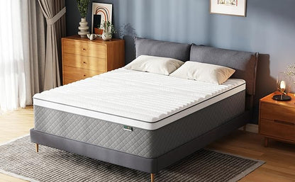 14 Inch Full Mattress, Cooling-Gel Memory Foam and Pocket Spring Hybrid Mattress, Full Bed Mattress in a Box, CertiPUR-US Certified, Medium Firm