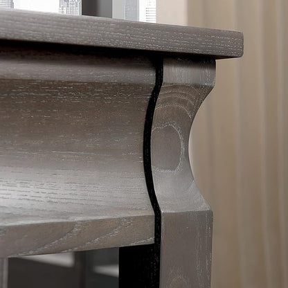 Leick Home Luna End Table, 1 Drawer, Display Shelf, Solid Wood, Easy Assembly, Gray Wash, 24in D x 22in W x 24in H, 11607-GW