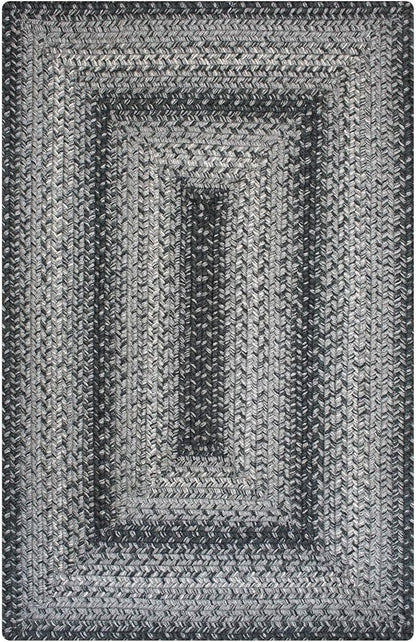 Homespice Flint Hill Braided Area Rug 6x9' - Gray Dining Room Rugs for Under Table for Primitive Decor