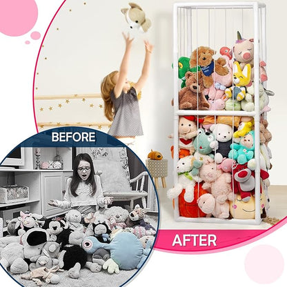 Stuffed Animal Zoo Storage Stuffed Animal Holder PVC Plush Storage Organizer Shelf with Elastic Band for Nursery Play Room Bedroom
