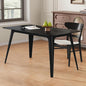 Mid-Century Modern Solid Wood Dining Table with Tapered Lesg for 4 People, 47.2inch, Kitchen or Living Room Furniture, Black