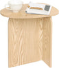 AWASEN Small Side Table, Mini End Table Living Room, Modern Accent Table with Unique Tabletop, Short Bedside Table for Small Spaces, Natural