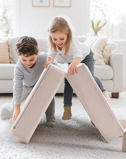 ROBUD Kids Couch, Beige Modular Kids Play Couch, DIY-Style & Washable Toddler Sofa for Playroom, Bedroom, Nursery, WG411