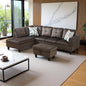 97" Oversized Sectional Couch, L Shaped Couch with Storage Ottoman, Modern Modular Sofa with Deep Seat, Sectional Couches for Living Room and Office, Dark Brown (Flannel)