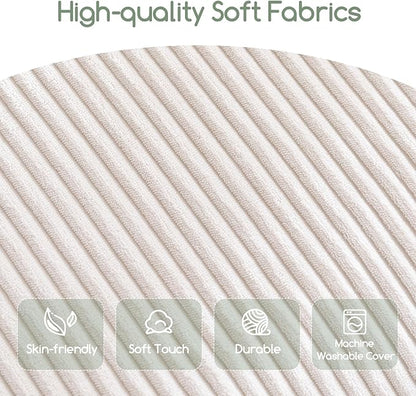 HIGOGOGO Giant Bean Bag Chair Bed for Adults,Convertible Beanbag Folds from Lazy Chair to Floor Mattress Bed,Large Floor Sofa Couch for Adult,Couples,Family, Machine Washable, Beige
