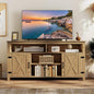 YITAHOME Television Stand for 65 Inch TV, Farmhouse TV Stand Entertainment Center with Storage and Barn Door, Media Console TV Cabinet for Living Room, 59 Inches, Barnwood
