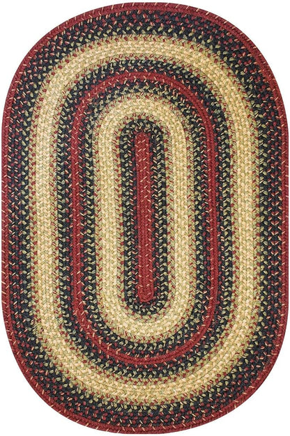 Homespice Highland Multi Color Oval Area Rugs, 5x8' - Handmade with Jute, Warm Country and Lodge Decor, Perfect for Living Rooms and Bedrooms - Durable, Easy to Clean and Pet Friendly