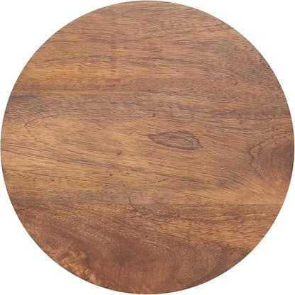 Kate and Laurel Talcott Modern Round Wood Side Table, 12 x 12 x 28, Walnut Brown, Transitional Decorative Two-Tier End Table for Use as a Bedroom Nightstand or Living Room Plant Stand