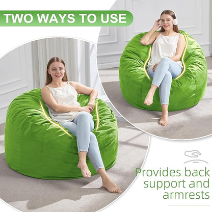 Hobestluk 3FT Bean Bag Chair Giant Bean Bag Chairs for Adults Large Bean Chairs with Removable Cover, Beanbag Chair with Filler, Adult Bean Bag Chairs for Living Room, Bedroom