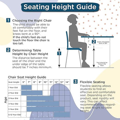 Children’s Factory, AB8010GYC, MyPosture Plus 10" H Chair, Gray with Chrome Legs, Kids Preschool, Daycare or Classroom Flexible Seating, Toddler Desk Chair