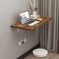 Pmnianhua 31'' Rustic Brown Wall Mounted Drop Leaf Table, Folding Table, Floating Desk for Small Spaces
