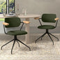 Modern Swivel Dining Chairs Set of 2 with Arms,Upholstered Comfortable Dining Room Chairs, Wooden Armrests & Sturdy Metal Frame, Stylish Kitchen & Dining Table Chairs for Modern Décor
