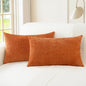 CaliTime Fall Throw Pillow Covers Decorative 12 X 20 Inches Pack of 2 Cozy Chenille Cushion Cases for Couch Sofa Bed Living Room Home Burnt Orange