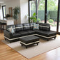 103.5" Oversized Sectional Couch, L Shaped Couch with Storage Ottoman, Modern Modular Sofa with Deep Seat, Sectional Couches for Living Room and Office, Black and White (PU Leather)