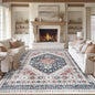 zesthome 8x10 Area Rugs for Living Room,Non-Slip Backing Washable Rugs,Vintage Large Area Rug，Stain Resistant Home Decor Rug (Navy Blue/Red,8'x10')