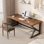 Solid Wood Computer Desk,Rustic Style 55-inch Large Office Desk- Modern Gaming Working for Home Office, Modern Simple Design, Ideal for Study, Writing, Dining