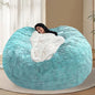 BCU 7FT Big Bean Bag for Adults Kids Without Filling Oversized Bean Bag Chair Cover for Stuffed Animal Storage, Blue Green