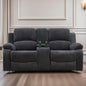 Loveseat Recliner Sofa, Reclining Loveseat Couch with Storage Console, Modern Comfy Home Theater Seating Power Recliner Chair with Cup Holders for Living Room Furniture Sets, Grey