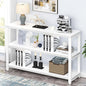 EXCEFUR Modern Entryway Table, Sofa Console Tables for Living Room, 3 Tier Foyer Table for Hallway, Behind Couch (47 Inch, White)