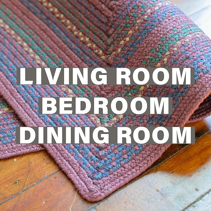 Jamestown Burgundy Oval Braided Rug, Jute, 6x9' - Rustic Cabin Decor for Bedroom, Living Room, Everywhere