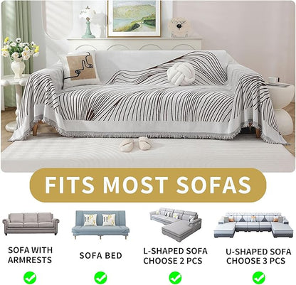 Non Slip Sofa Covers Couch Covers for 2 Cushion Couch Sofa Pet Friendly Washable Couch Covers for Sofa, Soft Thick Sectional Couch Covers L Shape Furniture Protector for Kids, Dogs 71" X102"